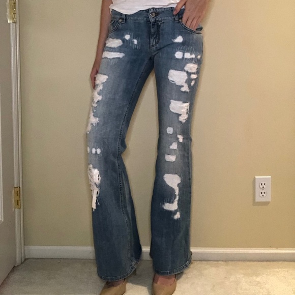 Dolce & Gabbana Pants - D&G Low Flare Distressed Jeans Dolce and Gabbana
